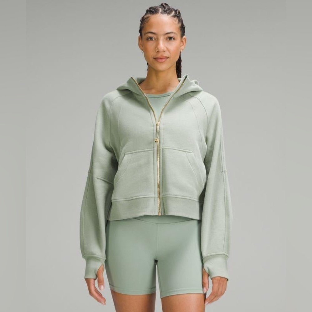Lululemon Scuba Oversized Full Zip Hoodie in Palm Court/Gold